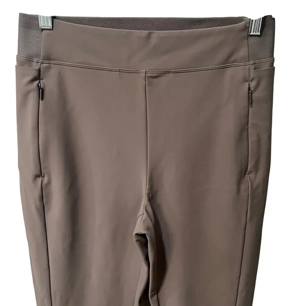 ATHLETA | Stellar Tight Legging Zip Ankle Skinny Pants Taupe Size 10 - Picture 3 of 9